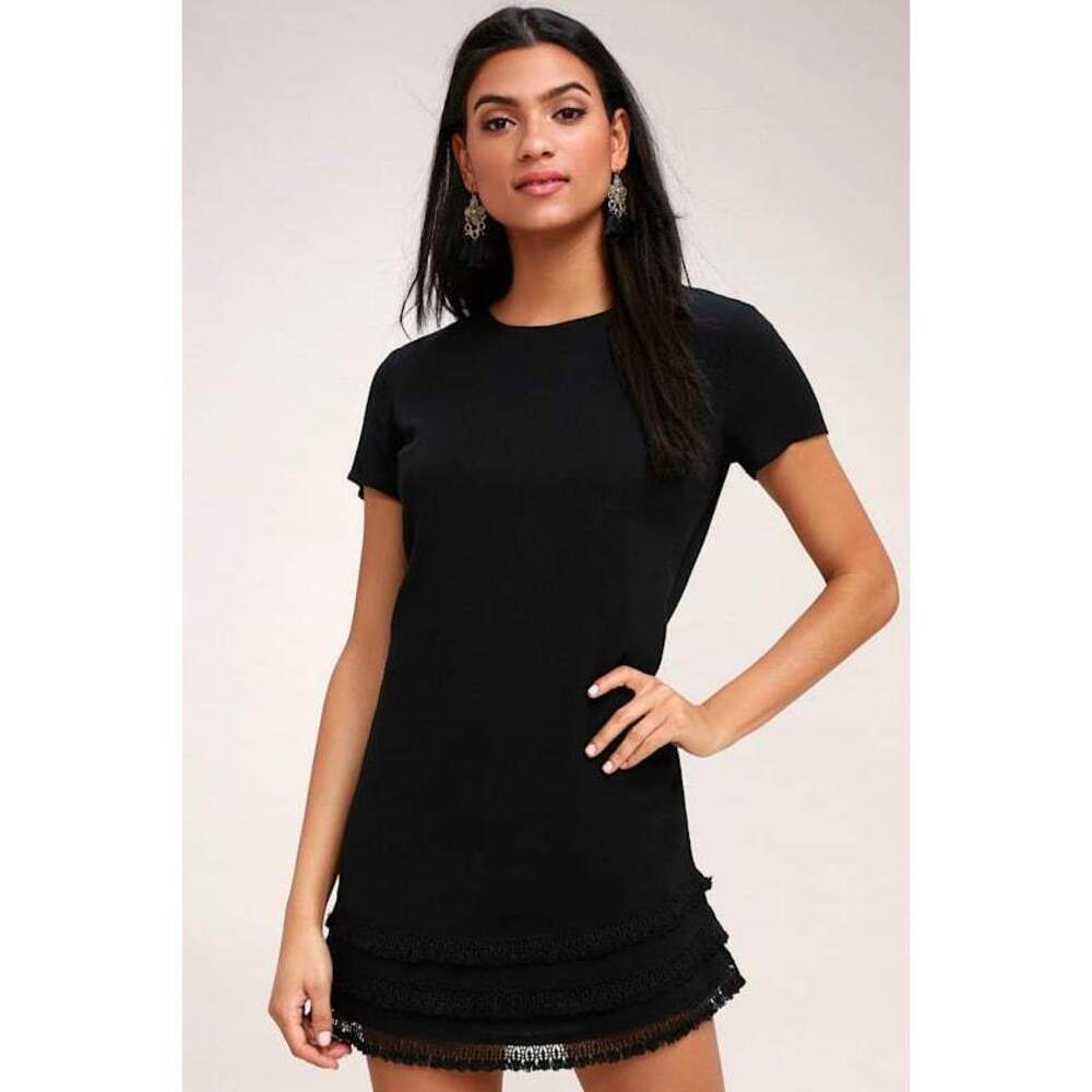 Lulus Buenos Aires Black Shift Dress - Size S